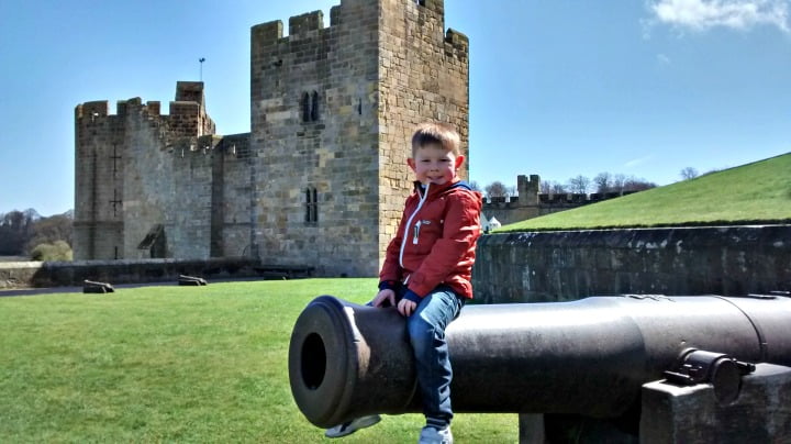 Matthew playing on the canon