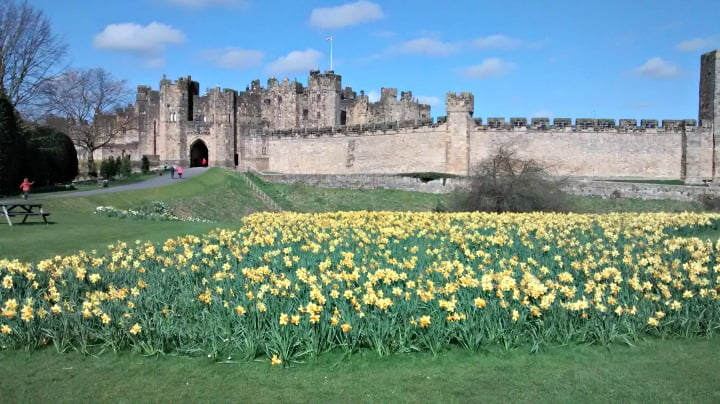 Alnwick Castle with a toddler