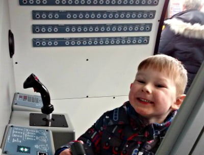 Matthew taking control at the National Space Centre