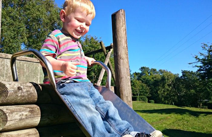 2 year old Daniel on the slide