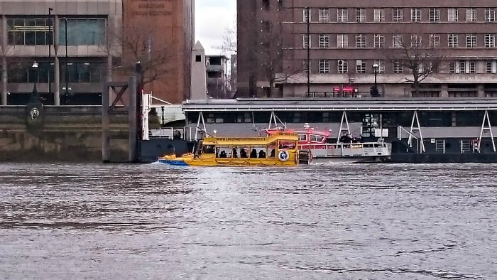 The London Duck Tour in the River