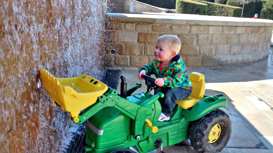 The ride on tractors at Alnwick Garden