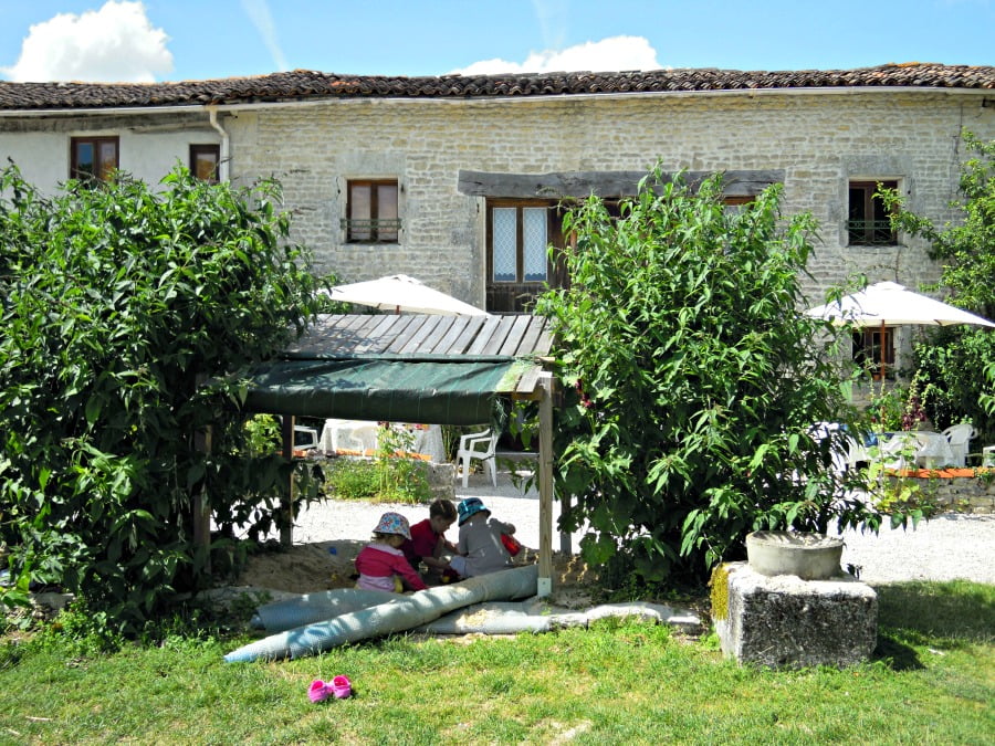 The sandpit in front of Grange Du Moulin gites