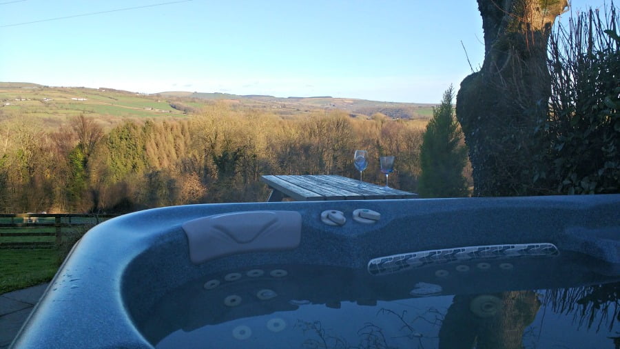 The hot tub at Clydey Cottages in Pembrokeshire