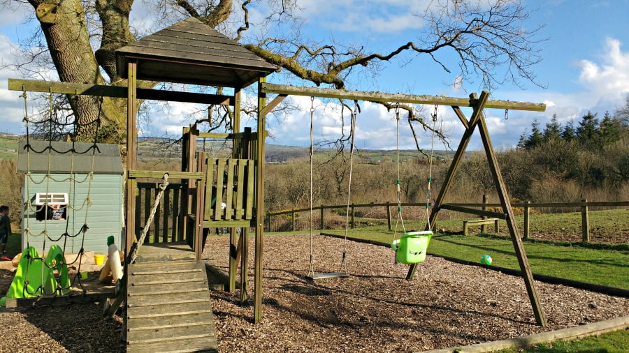 The playground at Clydey Cottages in Pembrokeshire