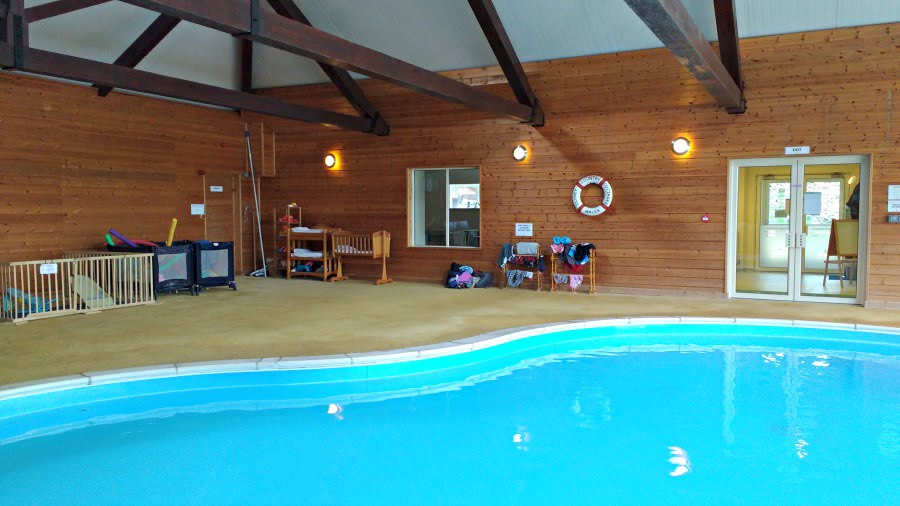 The swimming pool at Clydey Cottages in Pembrokeshire