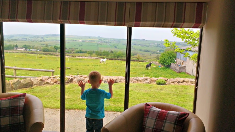 Admiring the view from Upper Greenhills Farm