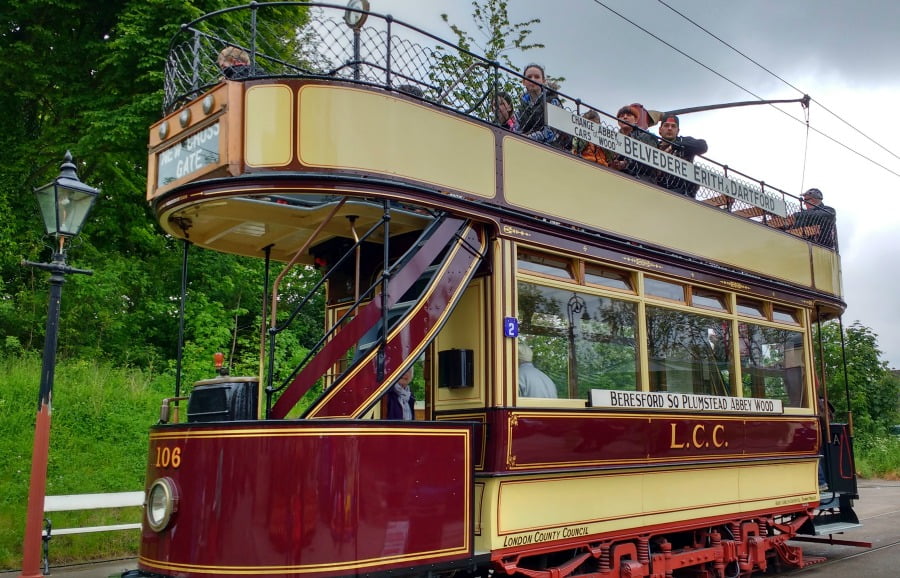 The London County Council Tram at Crich Tramway Village