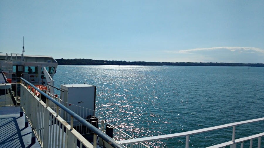 First glimpse of the Isle of Wight in the distance