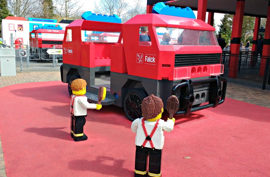 Fire engine ride at Legoland Billund