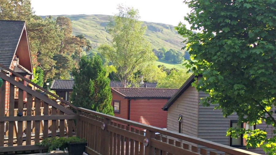 Log cabin at the River Tilt Holiday Park
