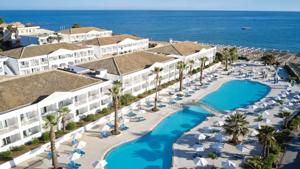 hotel in corfu near a sandy beach