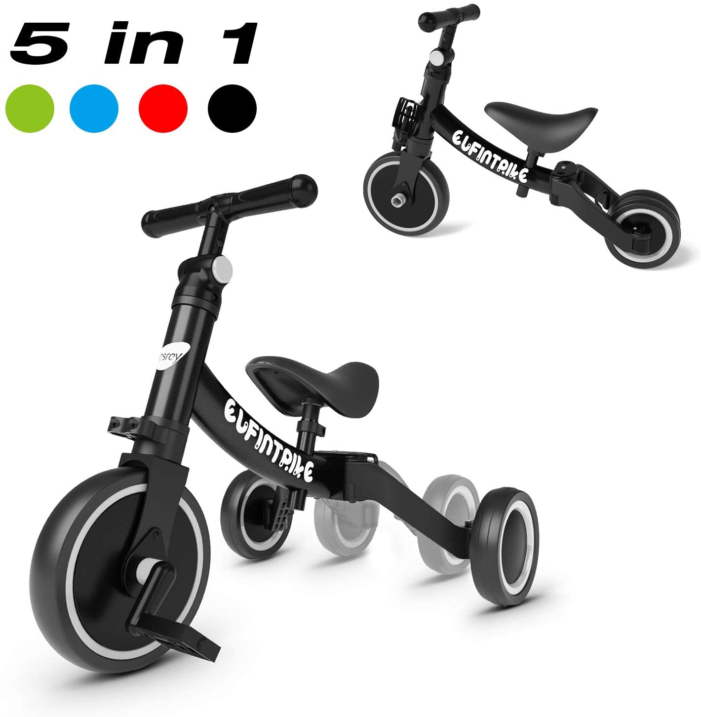 Best Gifts Riding Toys for Girls Boys ChromeWheels 2 in 1 Balance Bike Toddler Trike for 2-4 Years Old Kids 3-Wheels with Detachable Pedal 