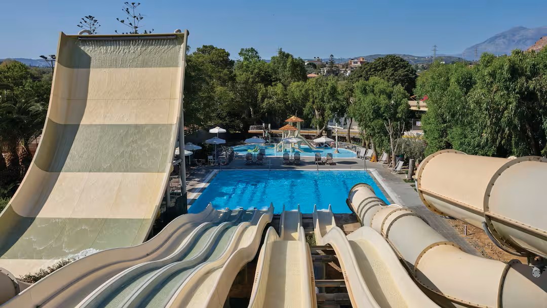 greece hotel with a waterslides