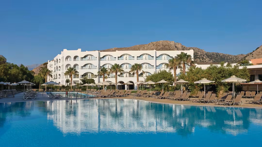 greece hotel with a waterslides