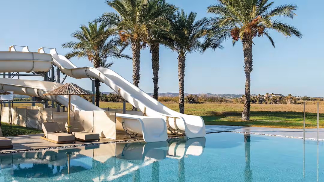 greece hotel with a waterslides