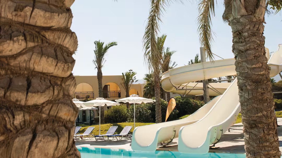 greece hotel with a waterslides