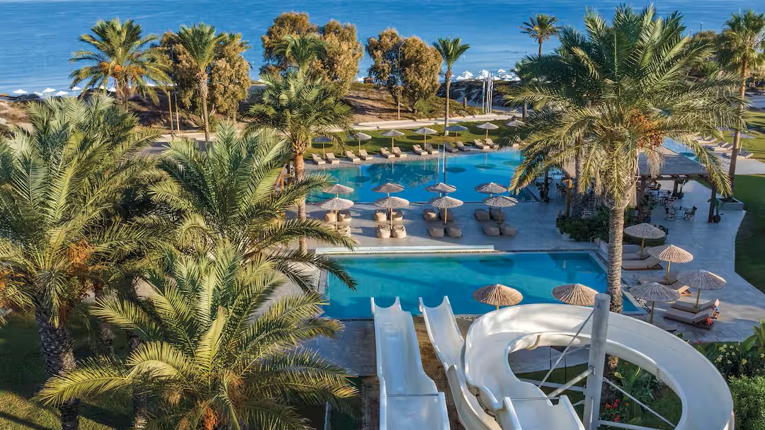 greece hotel with a waterslides