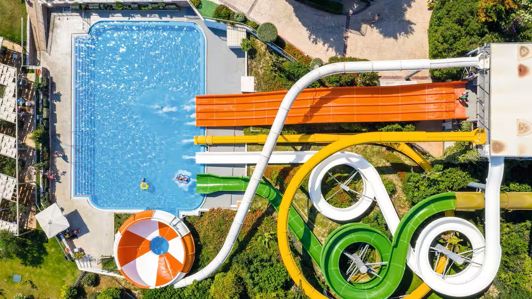 greece hotel with a waterslides