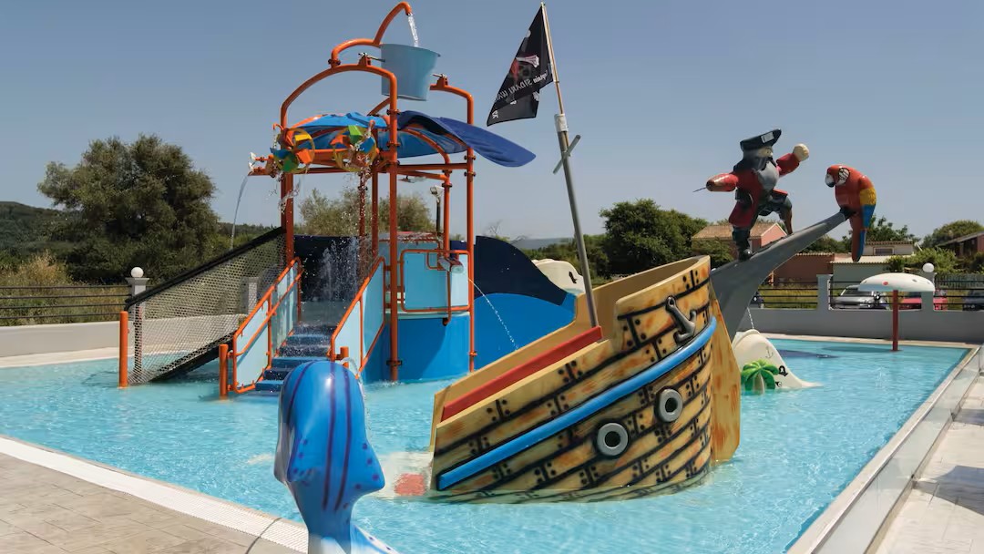 greece hotel with a waterslides