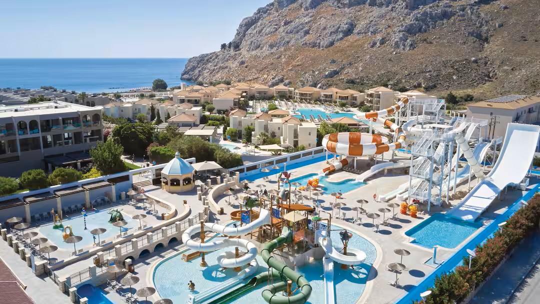 greece hotel with a waterslides