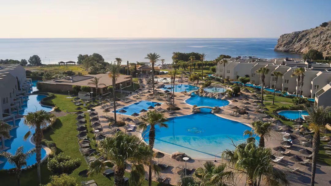 greece hotel with a waterslides