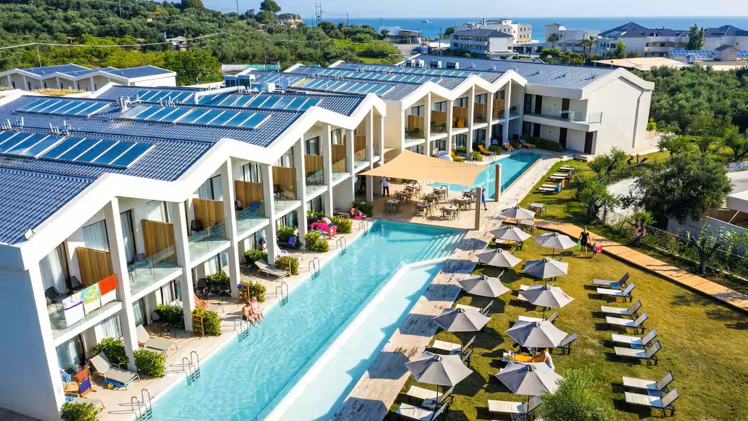 greece hotel with a waterslides