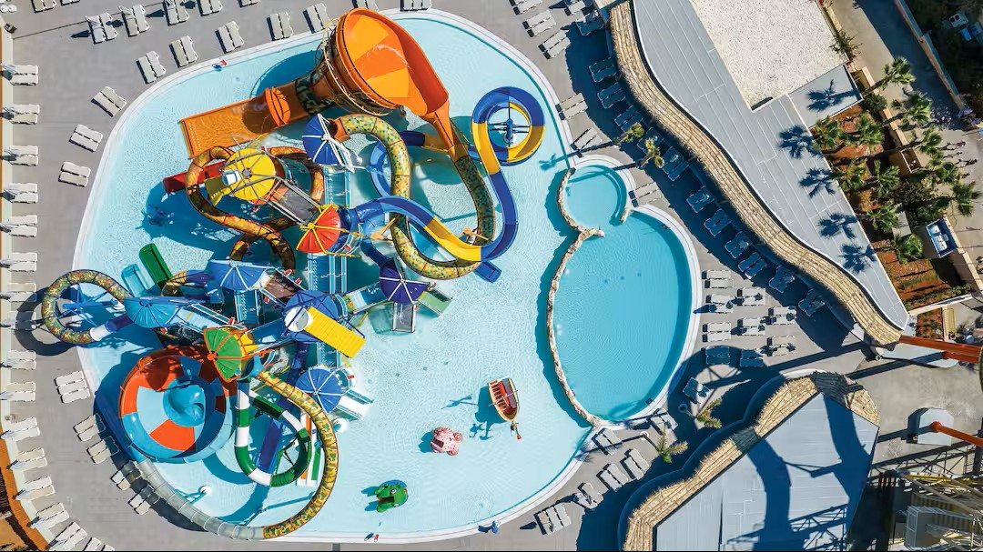 greece hotel with a waterslides