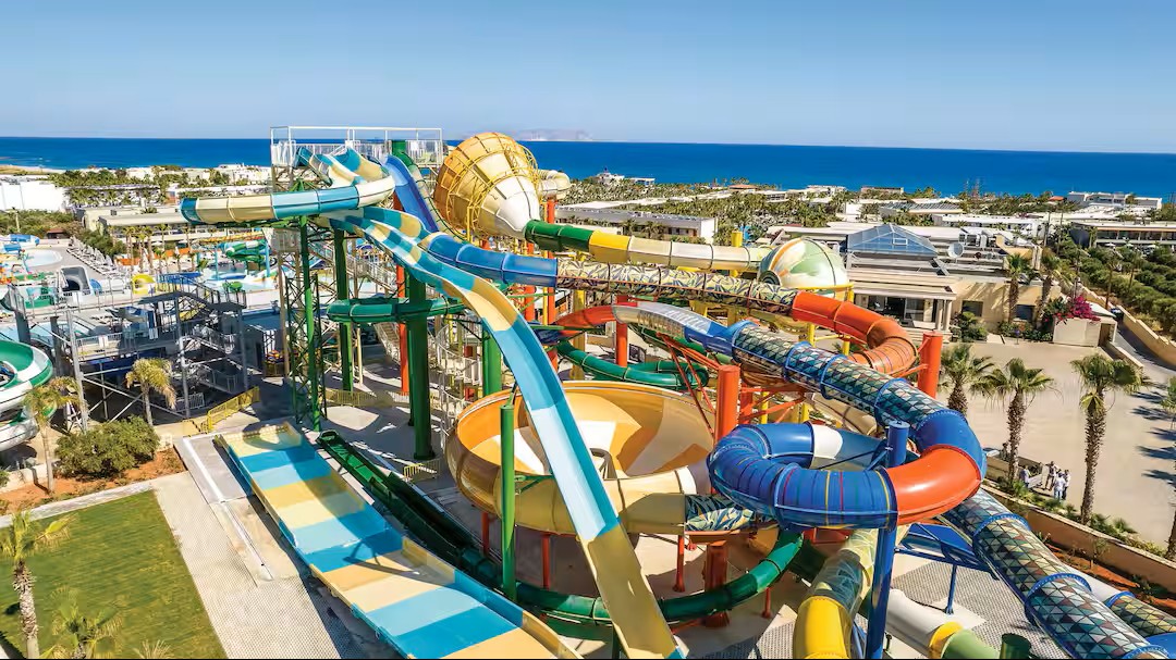 greece hotel with a waterslides
