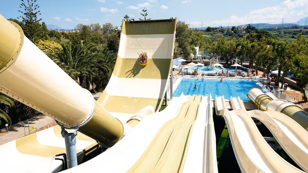 greece hotel with a waterslides