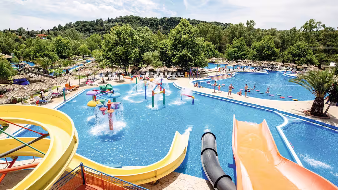 greece hotel with a waterslides