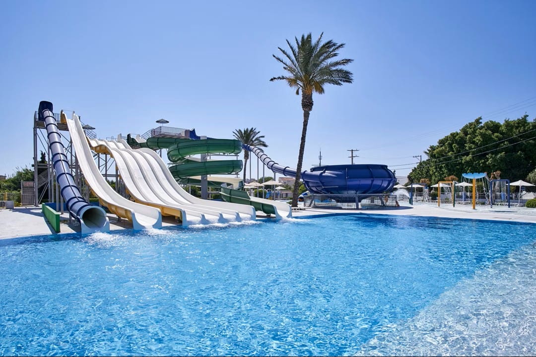 greece hotel with a waterslides